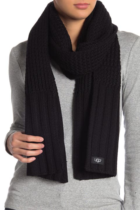 UGG Knit Varsity Scarf ブラック 楽天市場】UGG アグ W CHUNKY RIB KNIT SCARF チャンキー