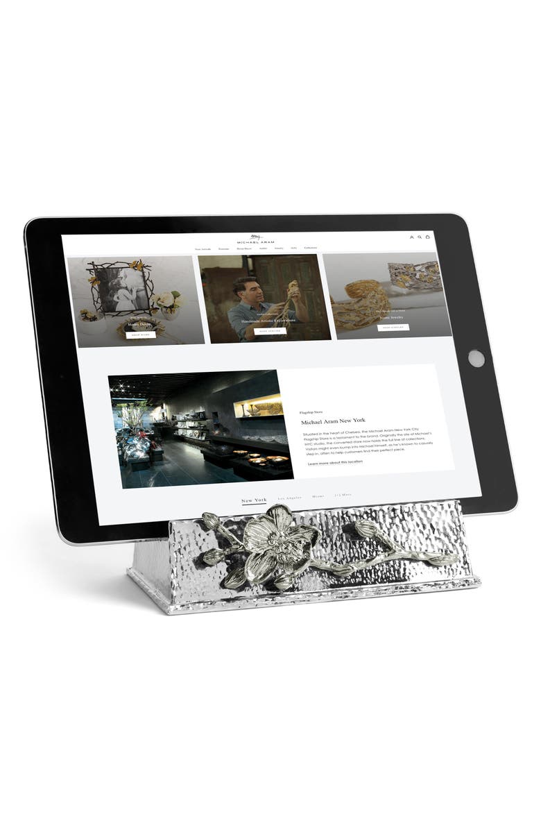 Michael Aram Black Orchid Tablet Stand, Alternate, color, Black/ Silver