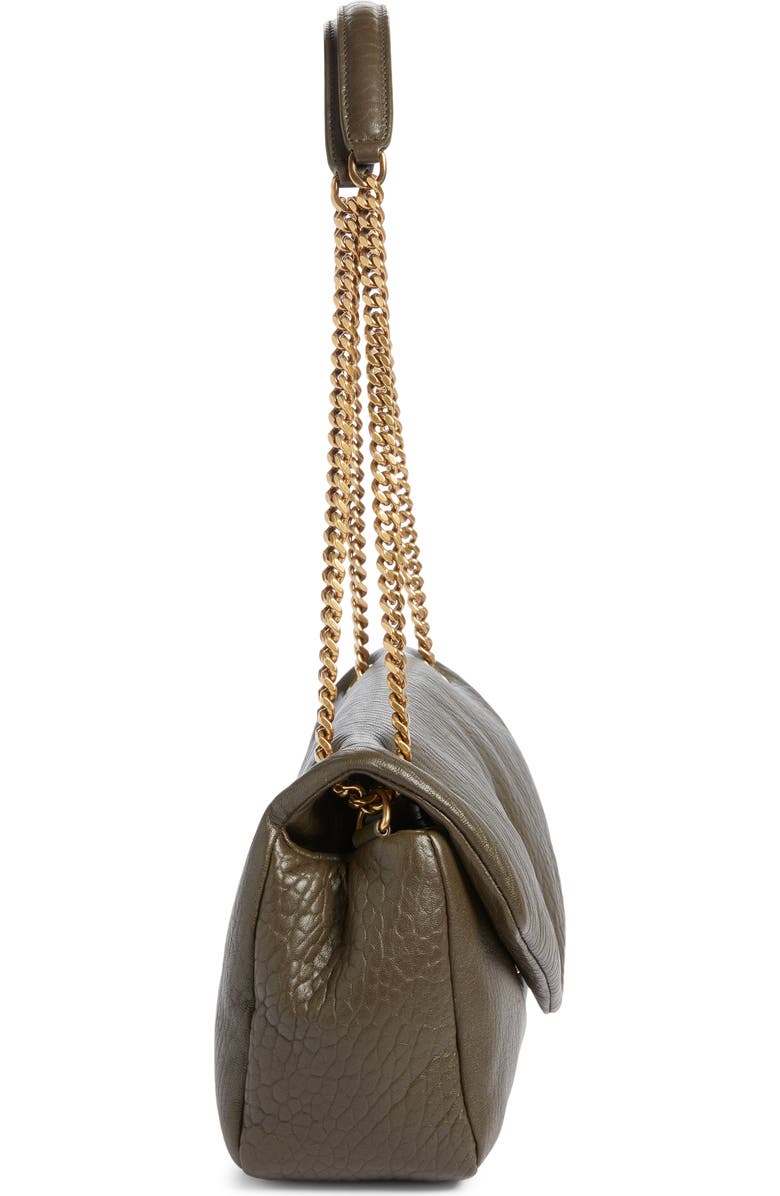 Saint Laurent Medium Calypso Leather Shoulder Bag, Alternate, color, Light Musk