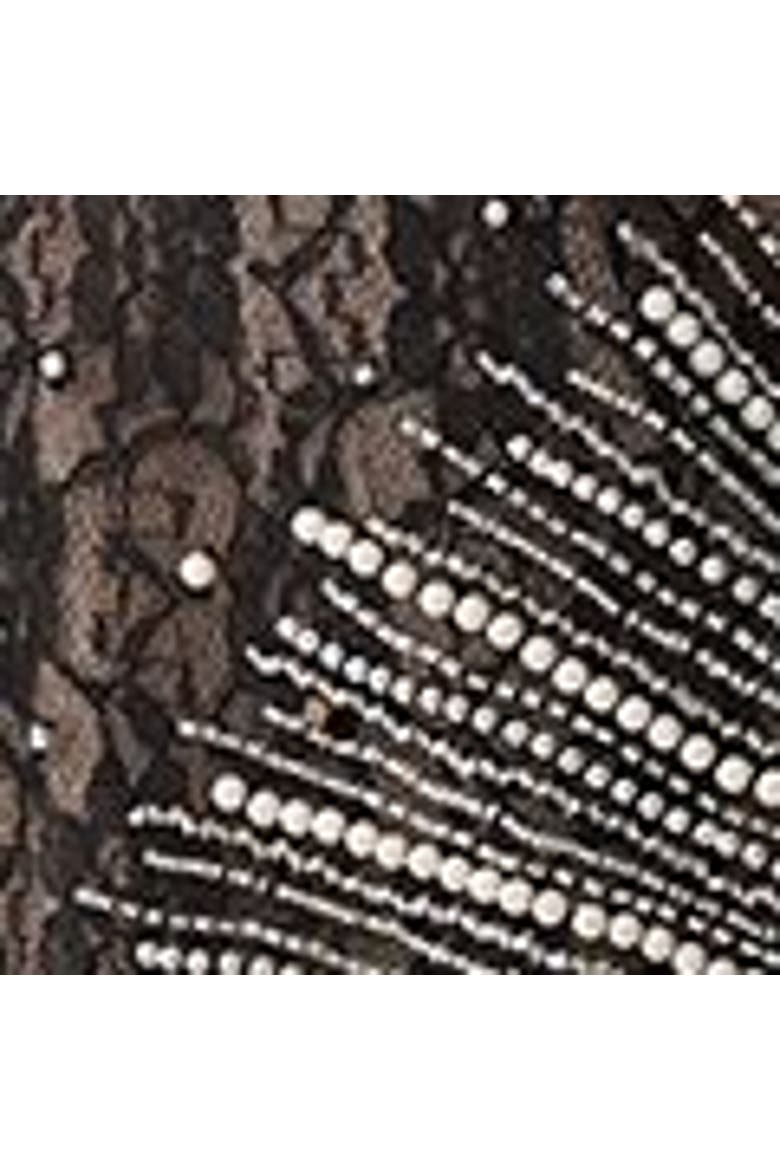 Contrast Lace Plunge Sequin Mini Dress, Alternate, color, Black
