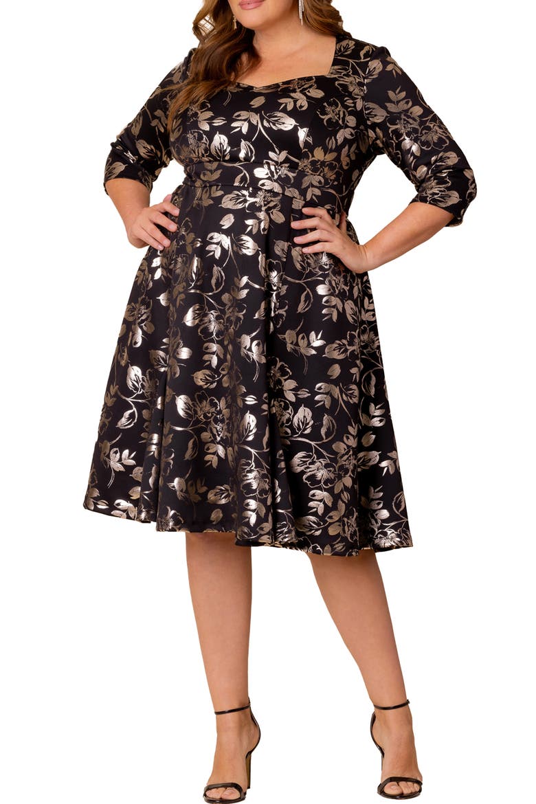 Royal Sweetheart Dress, Main, color, GILDED NOIR