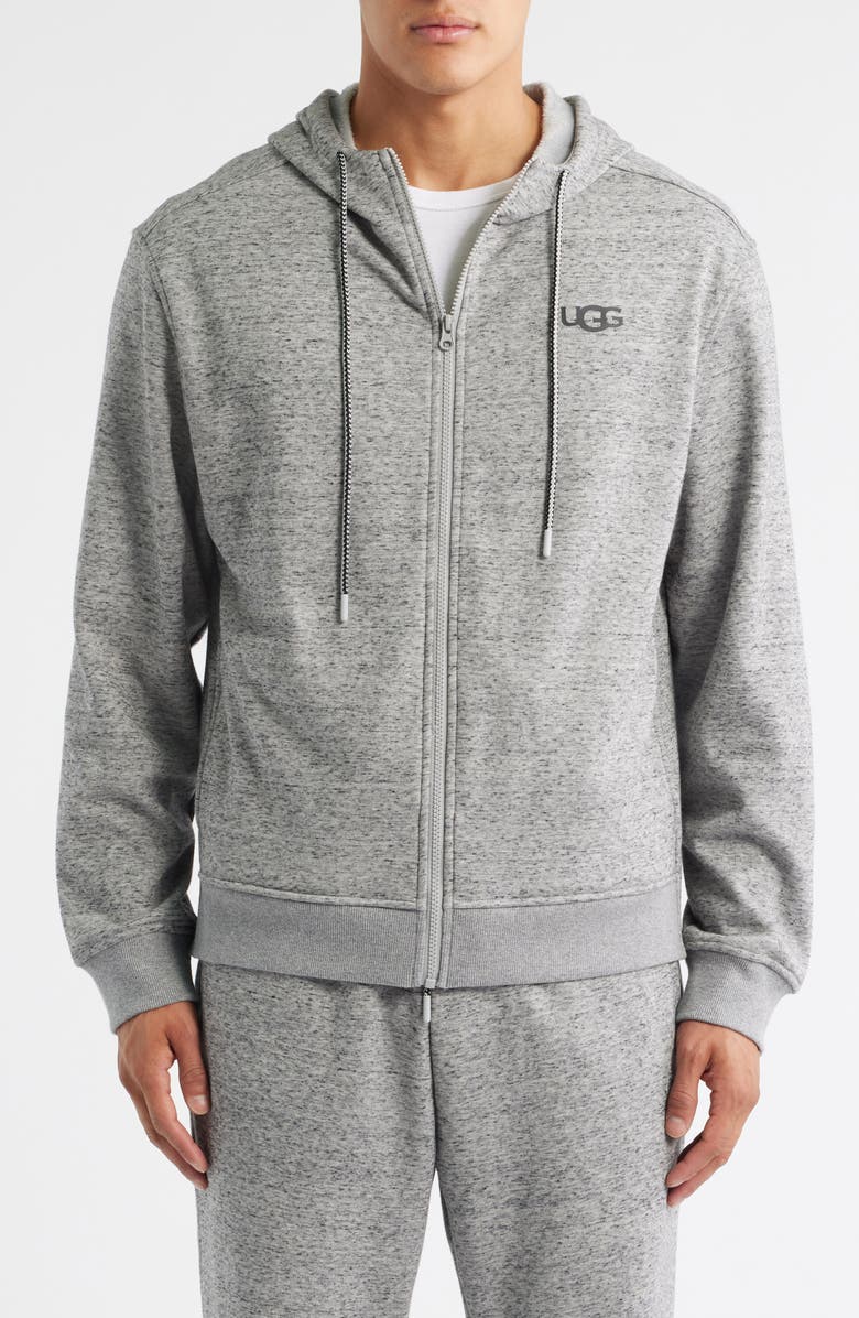 UGG<sup
®</sup
 Shiloh Fleece Zip Hoodie, Alternate, color, Grey Heather