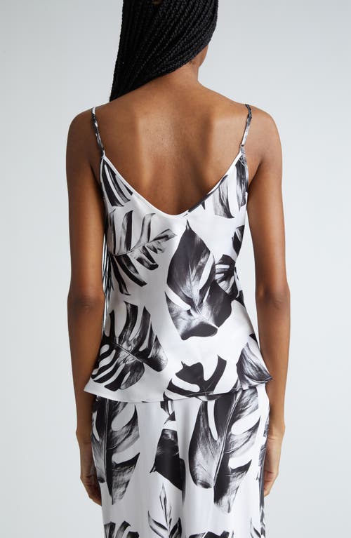 L Agence L'agence Lexi Print Camisole In Black/white Palm Leaves