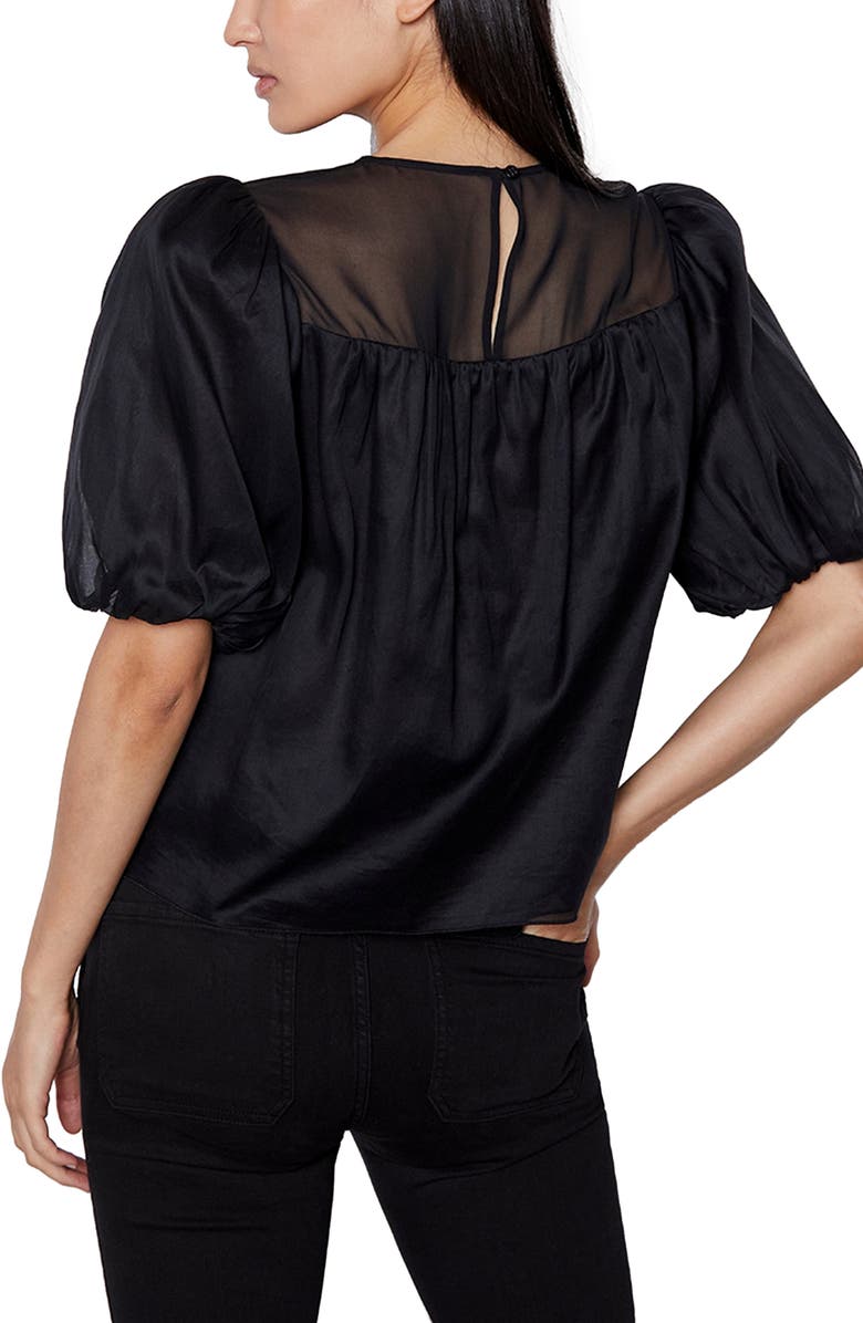 FRAME Sheer Inset Silk Organza Top, Alternate, color, 