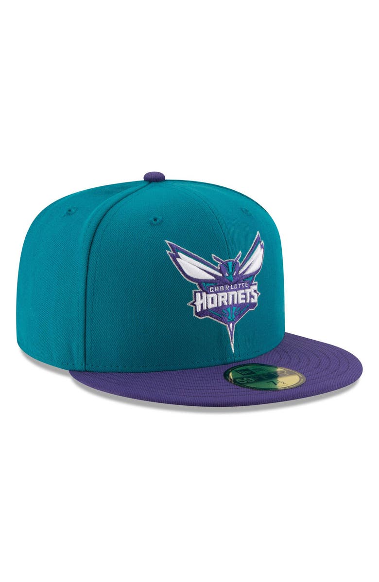 New Era Men's New Era Teal/Purple Charlotte Hornets Official Team Color 2Tone 59FIFTY Fitted Hat, Alternate, color, Teal