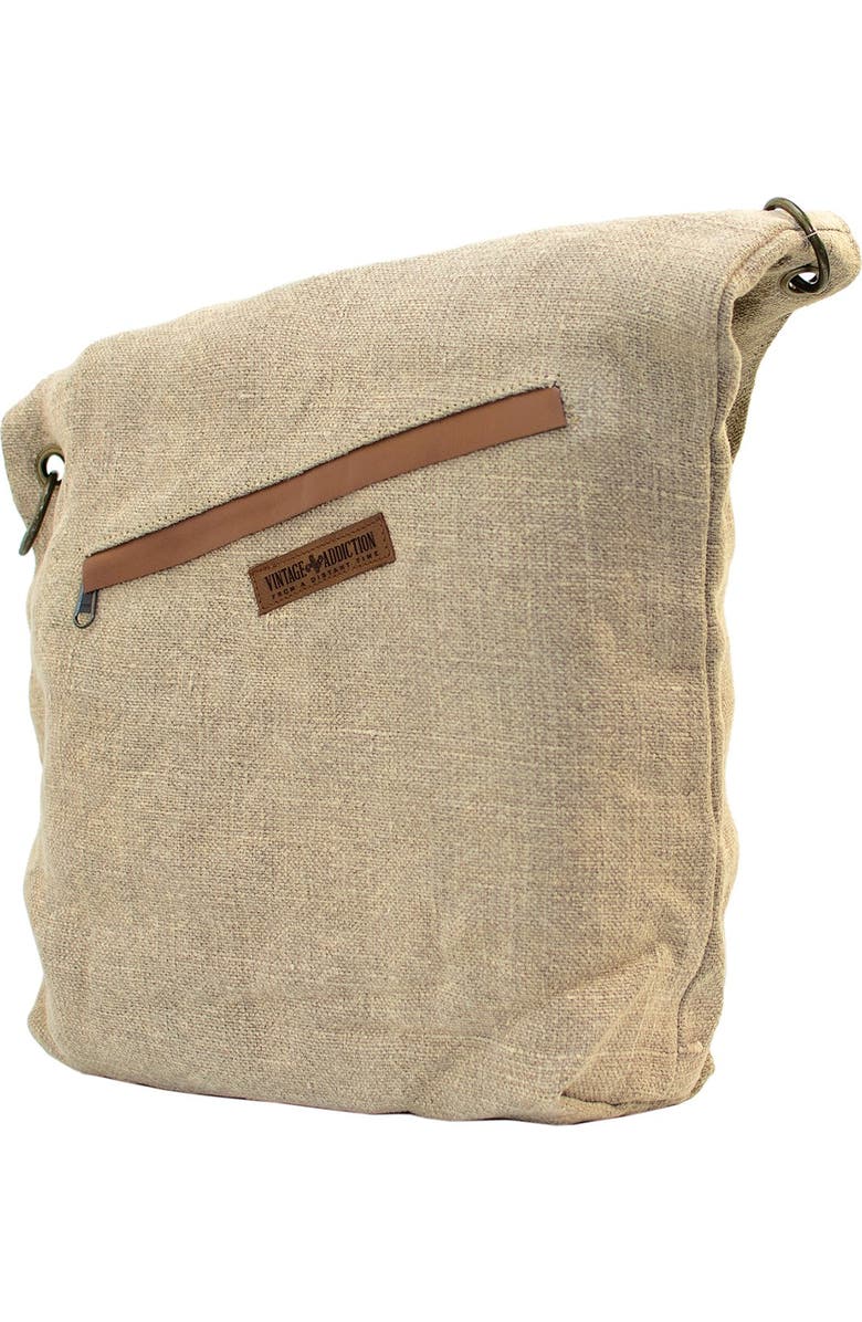 VINTAGE ADDICTION Foldover Jute Crossbody Bag, Alternate, color,