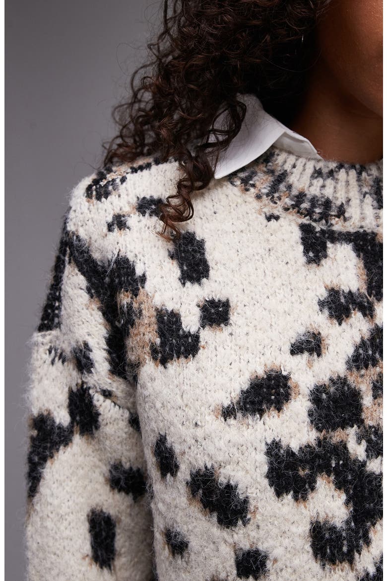 Animal Spot Relaxed Sweater, Alternate, color, BLACK MULTI