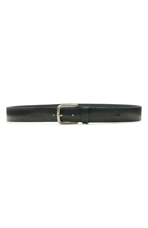 Apuesto Wayne Relax Embossed Calfskin Leather Belt