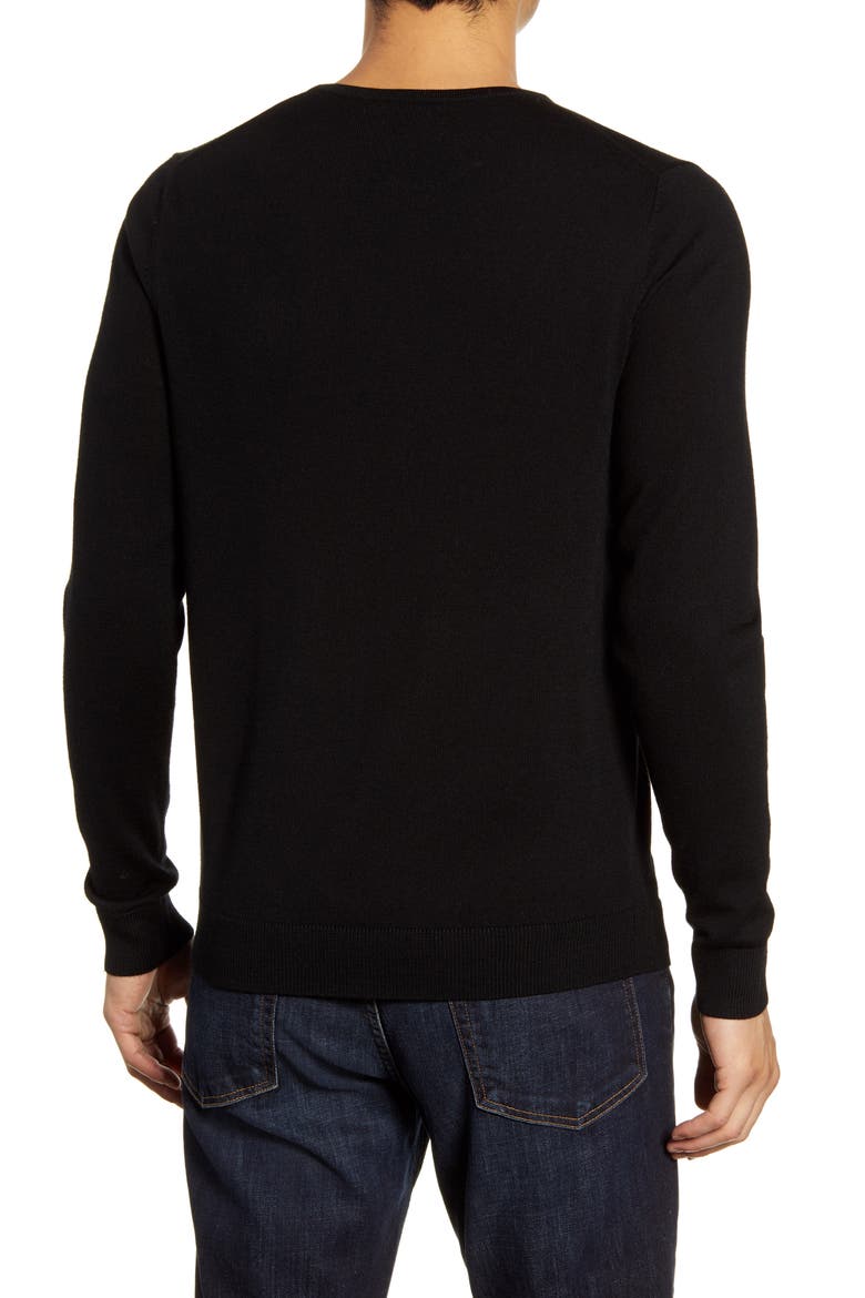 Crewneck Merino Wool Sweater, Alternate, color, BLACK CAVIAR