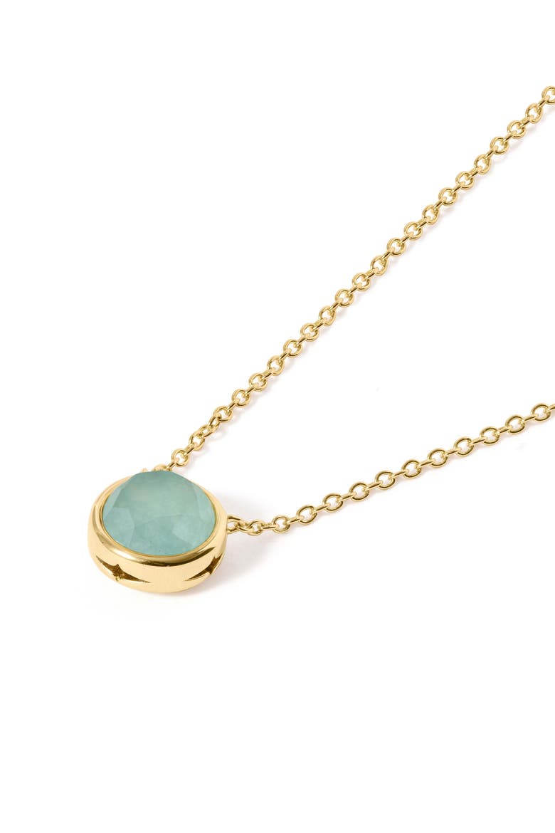 Gold Luna Aqua Quartzite Necklace, Alternate, color, Aqua Quartzite