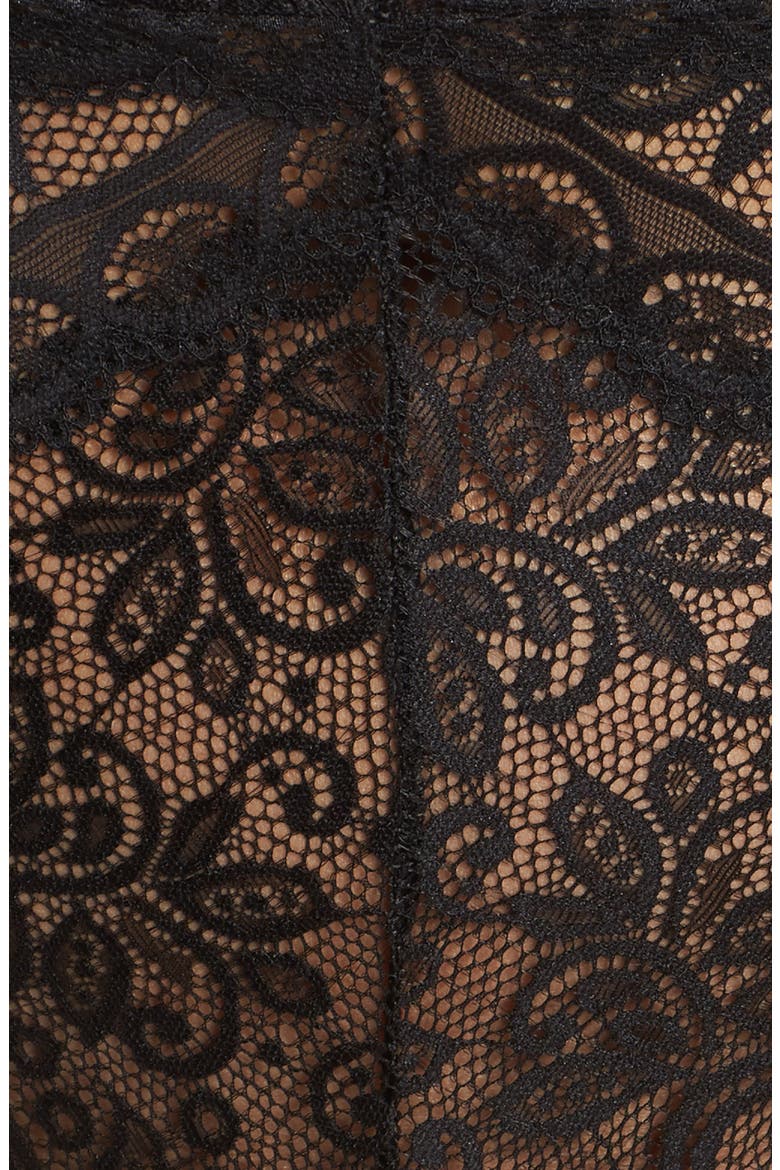 Plunge Keyhole Lace Teddy, Alternate, color, BLACK