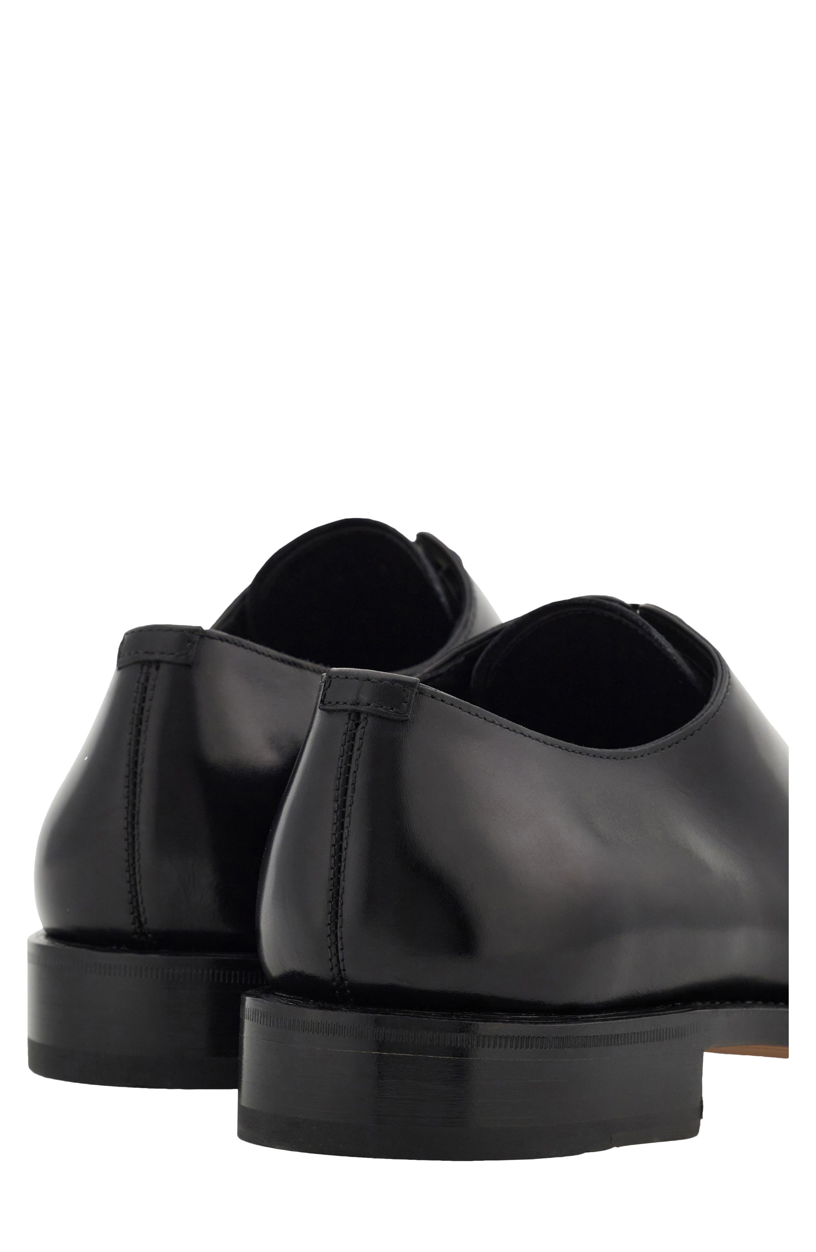 FERRAGAMO Angiolo Croc Embossed Wholecut Oxford, Alternate, color, Nero Nero Nero