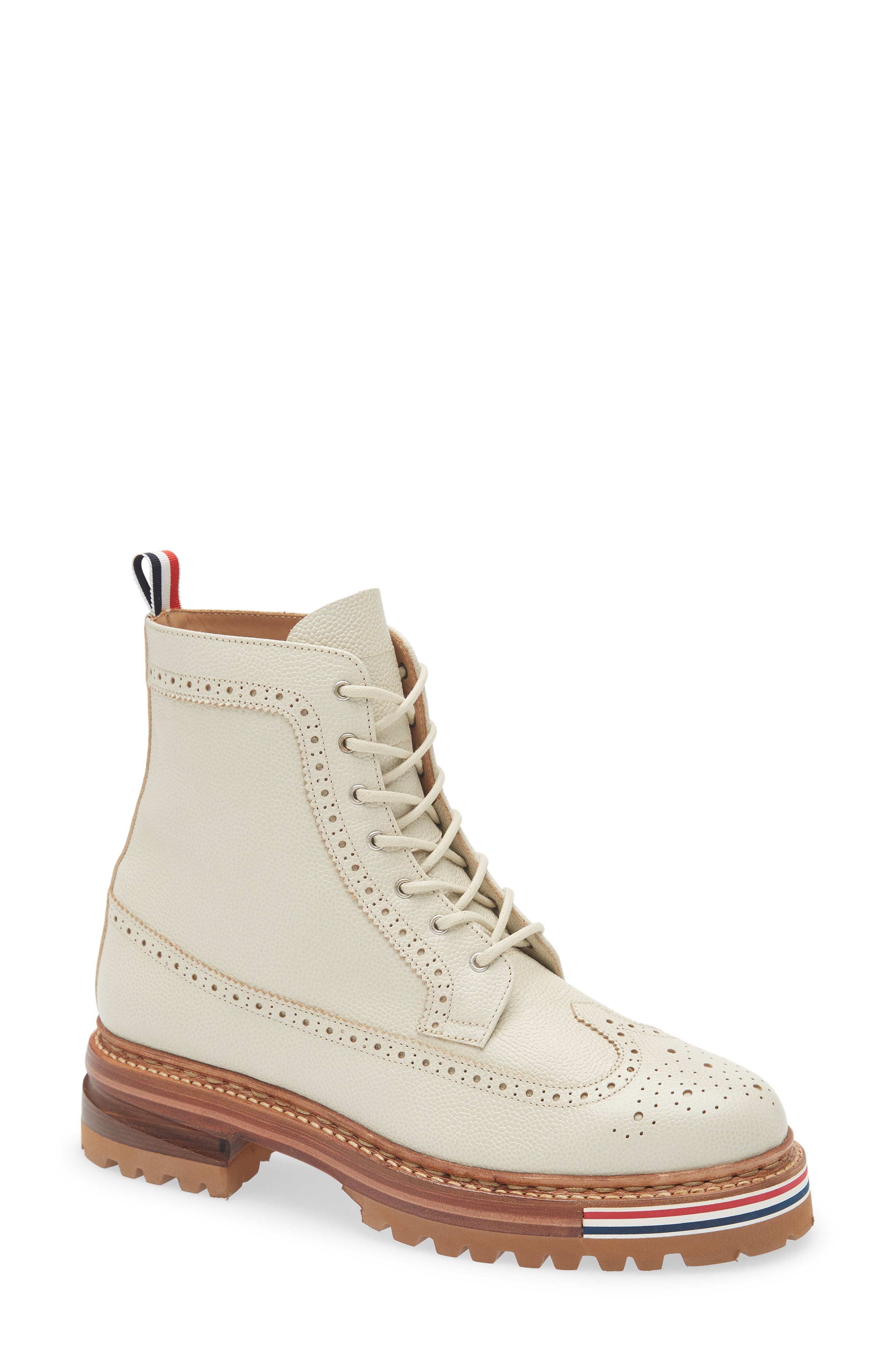 Thom Browne Longwing Lug Sole Boot, Main, color, Khaki