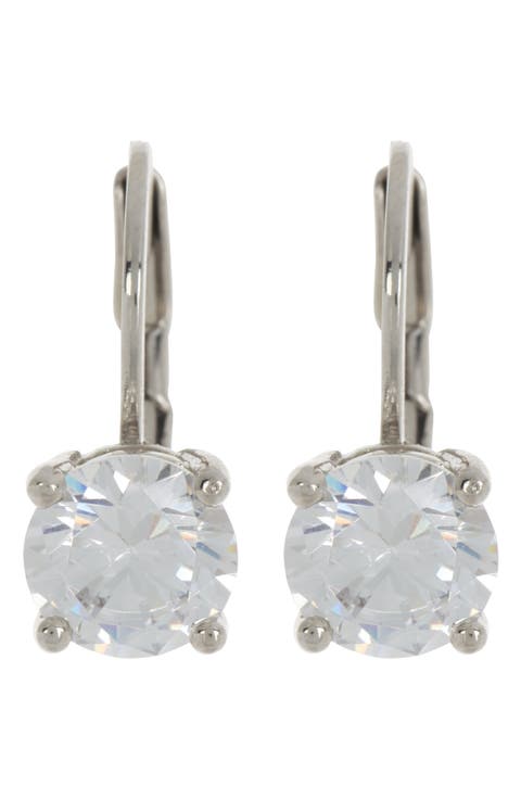 Solitaire CZ Drop Earrings