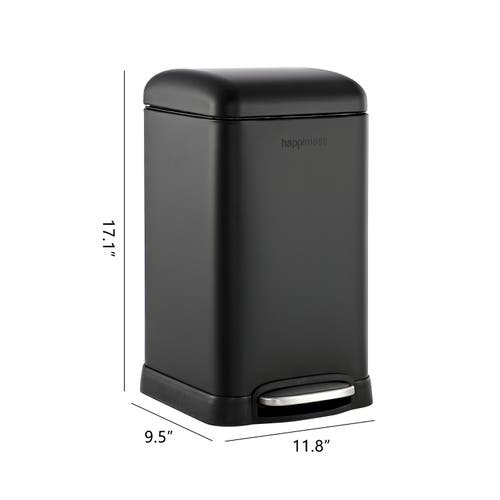 Happimess Betty Retro Mini 3.2-gallon Step-open Trash Can In Midnight Black
