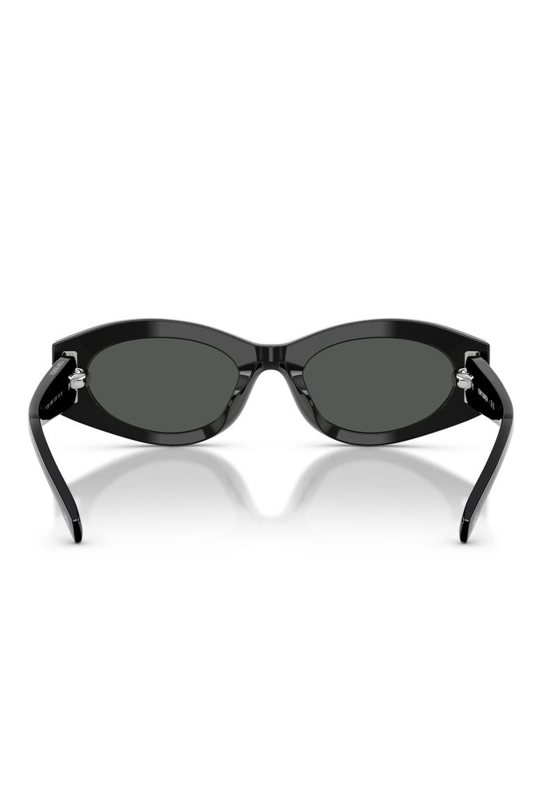 52mm Oval Sunglasses, Alternate, color, BLACK / DARK GREY