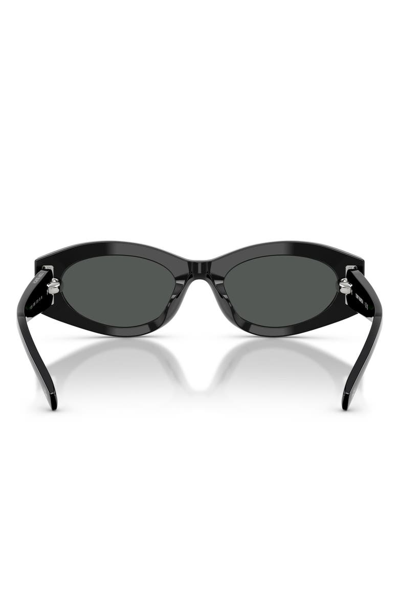 Tory Burch 52mm Oval Sunglasses, Alternate, color, Black / Dark Grey