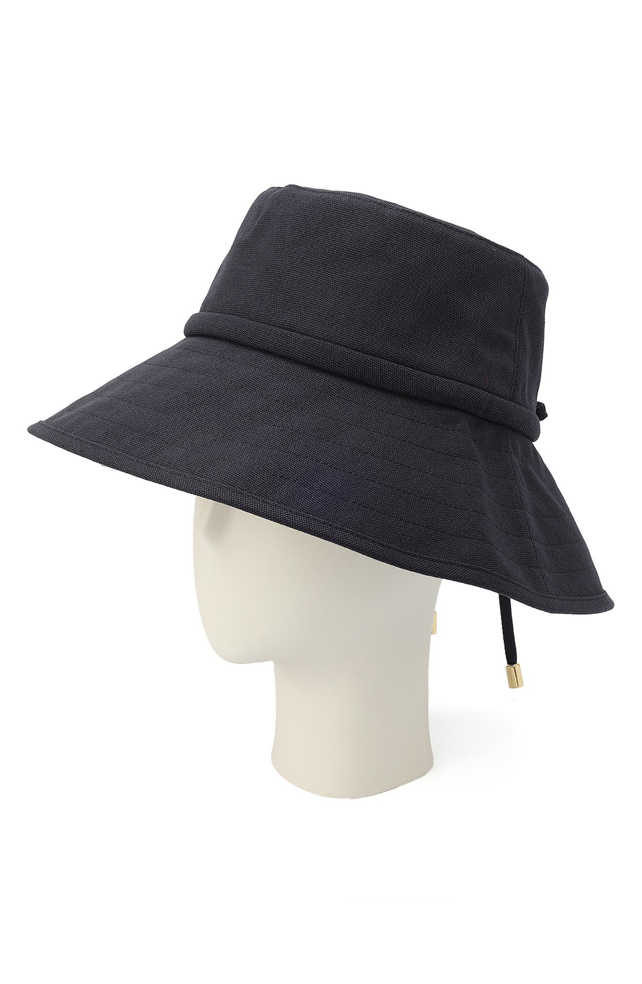 kate spade navy woven bucket hat Lacey Raffia Bucket in Navy main image 2