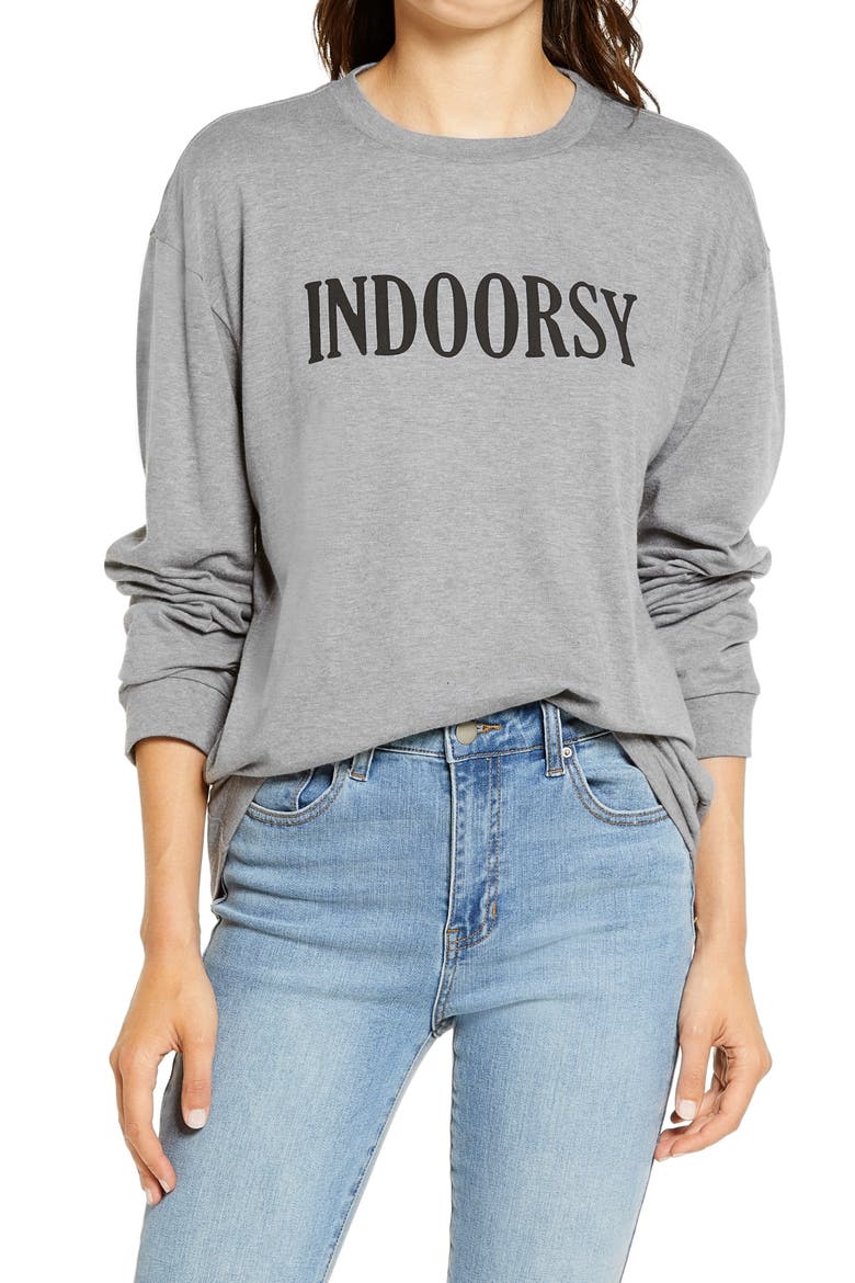 Indoorsy Washed Graphic T-Shirt, Main, color, HEATHER GREY
