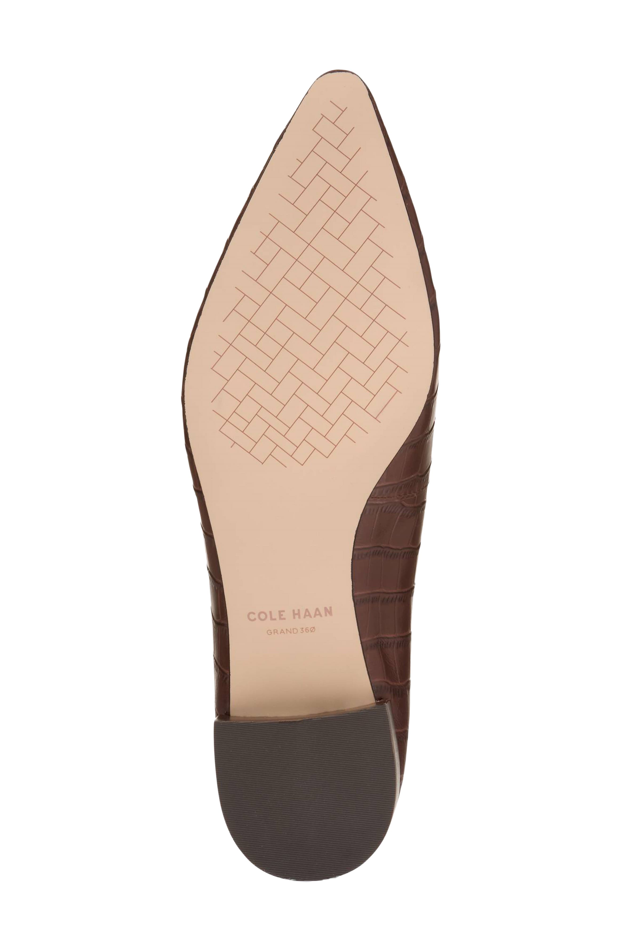 Beatrice Croc Embossed Leather Loafer, Alternate, color, DARK SADDLE CROC PRINT LEATHER