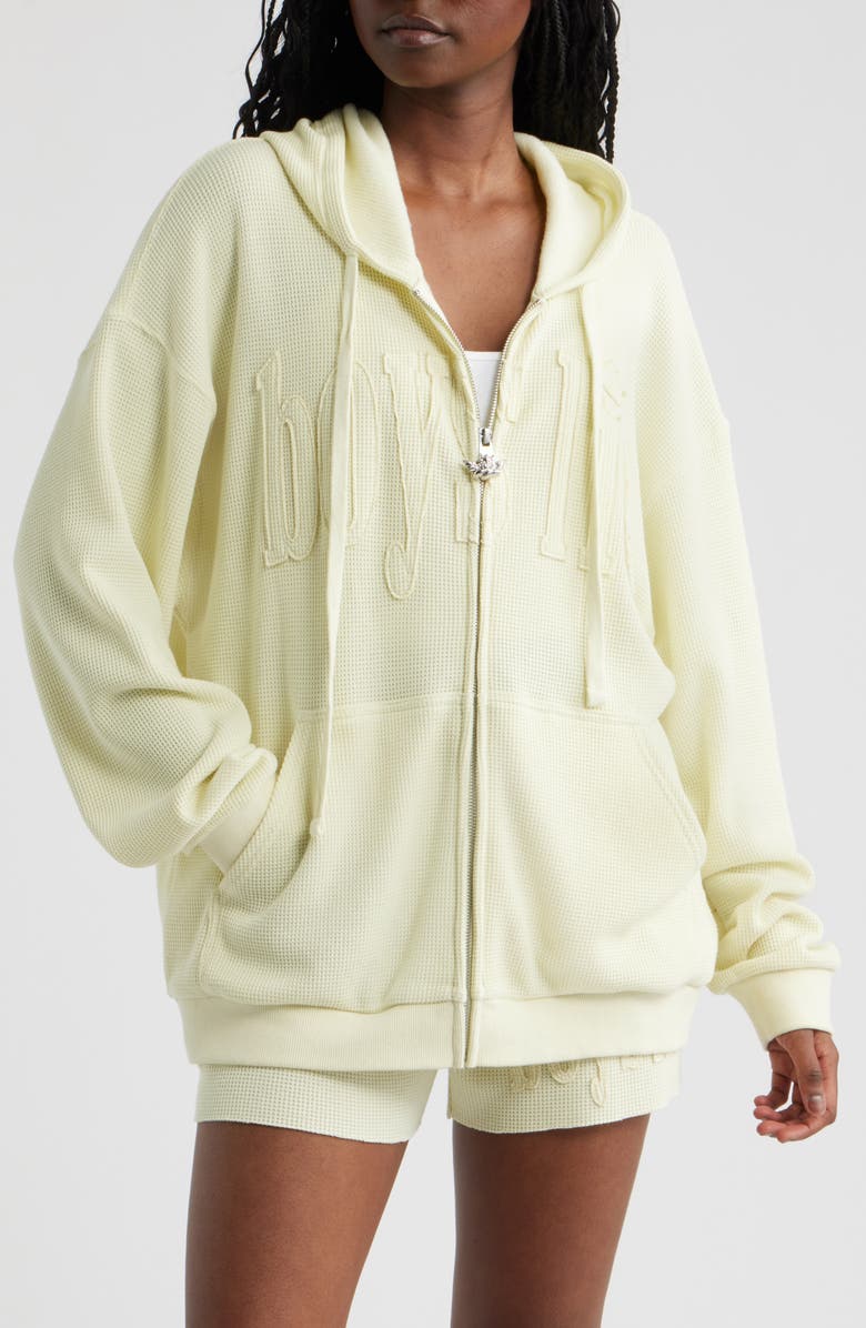 BOYS LIE Butter Me UP Harley Zip Thermal Hoodie, Alternate, color, Yellow