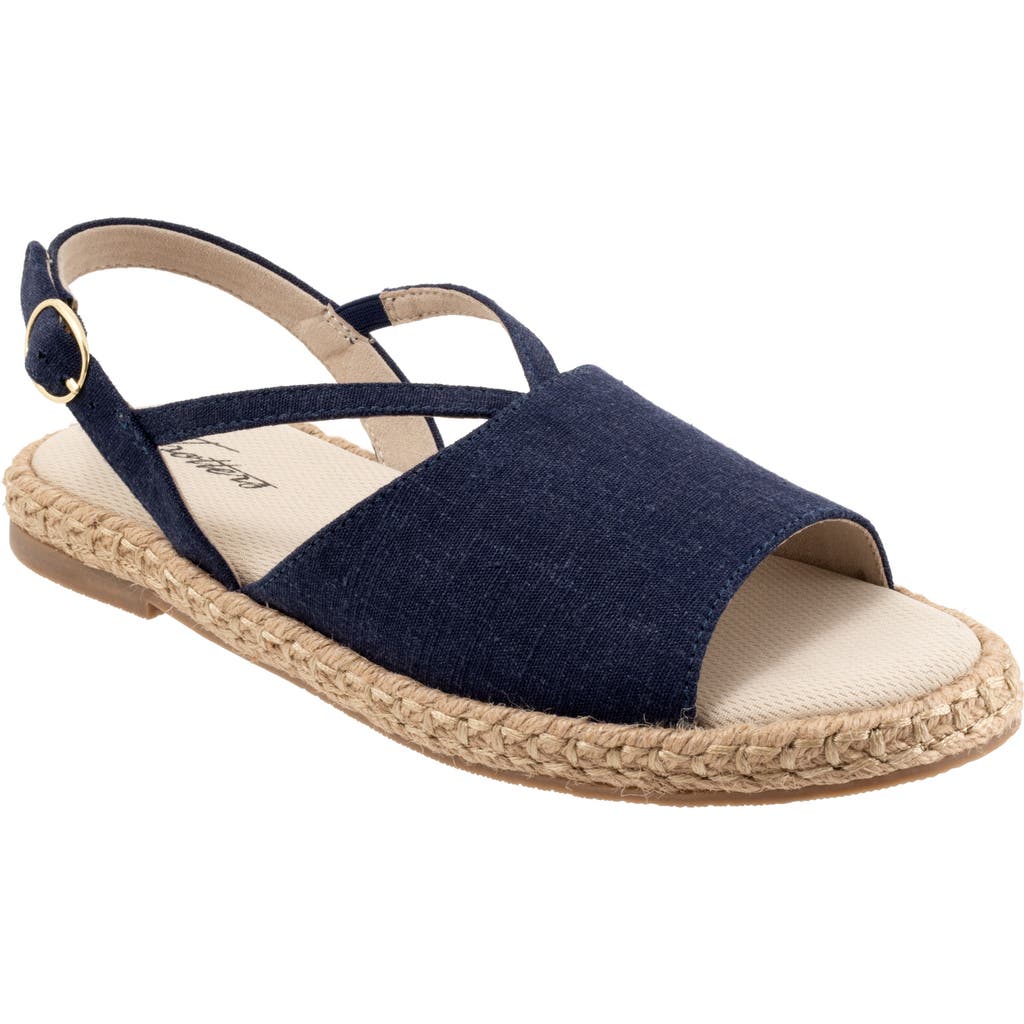 Trotters Pepper Slingback Espadrille Sandal In Navy Textile