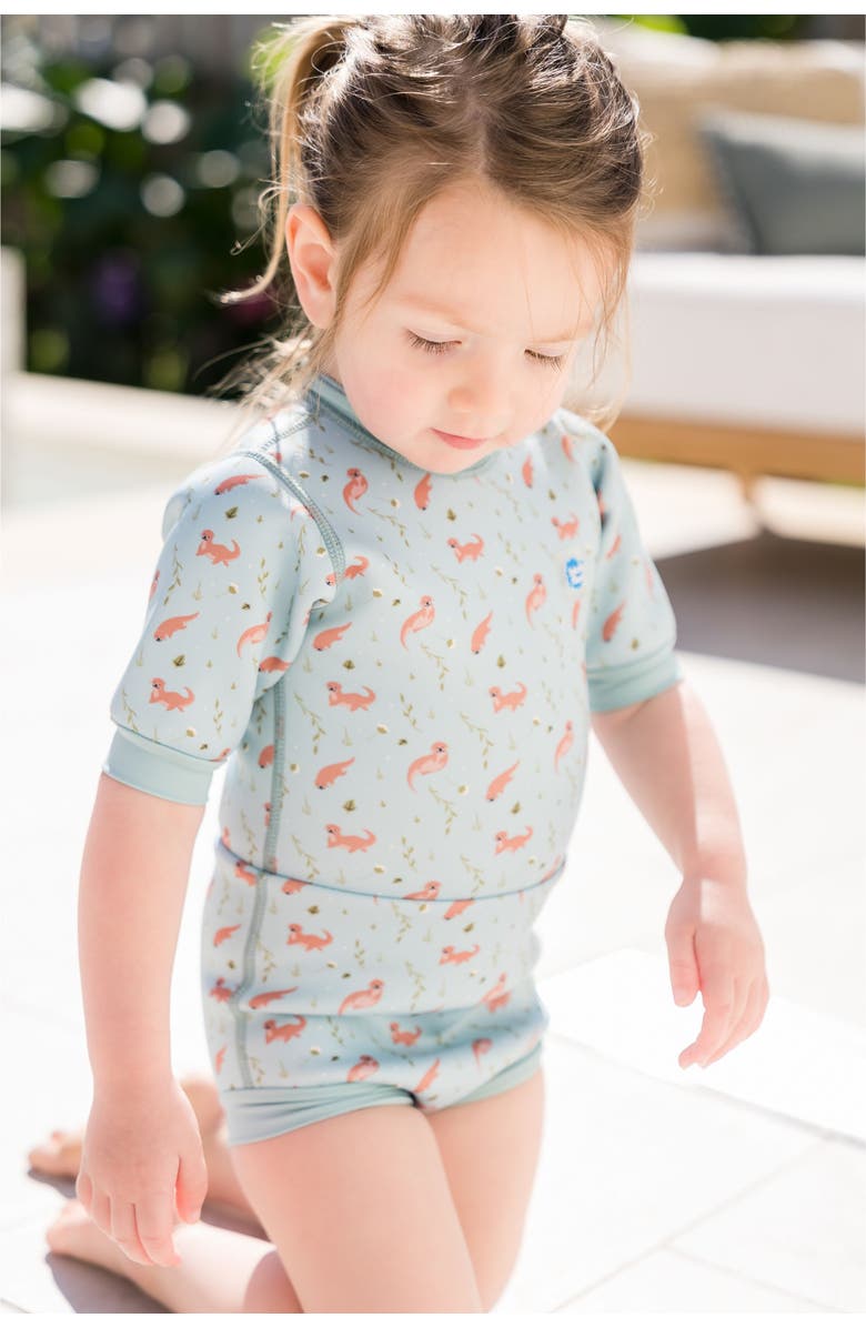 Splash About Happy Nappy Wetsuit with Reusable Swim Diaper, Alternate, color, Playful Otters