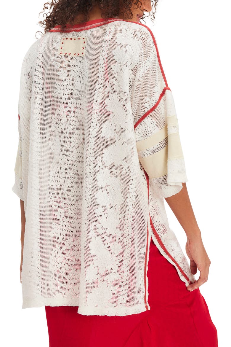 Best Match Oversize Lace Mesh T-Shirt, Alternate, color, CLEAN IVORY COMBO