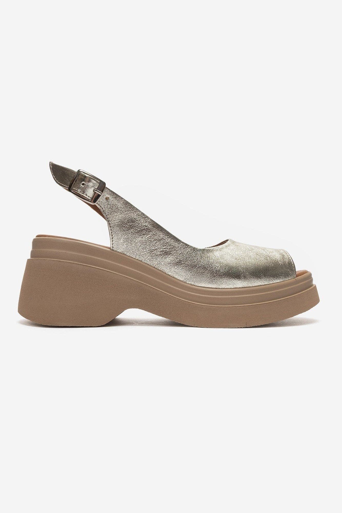 Laure Leather Wedge Sandal, Alternate, color, Gold