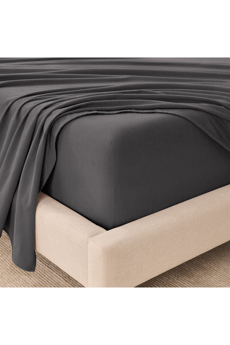 100% Organic Cotton Flannel Sheet Set - Split King, Alternate, color, Grey