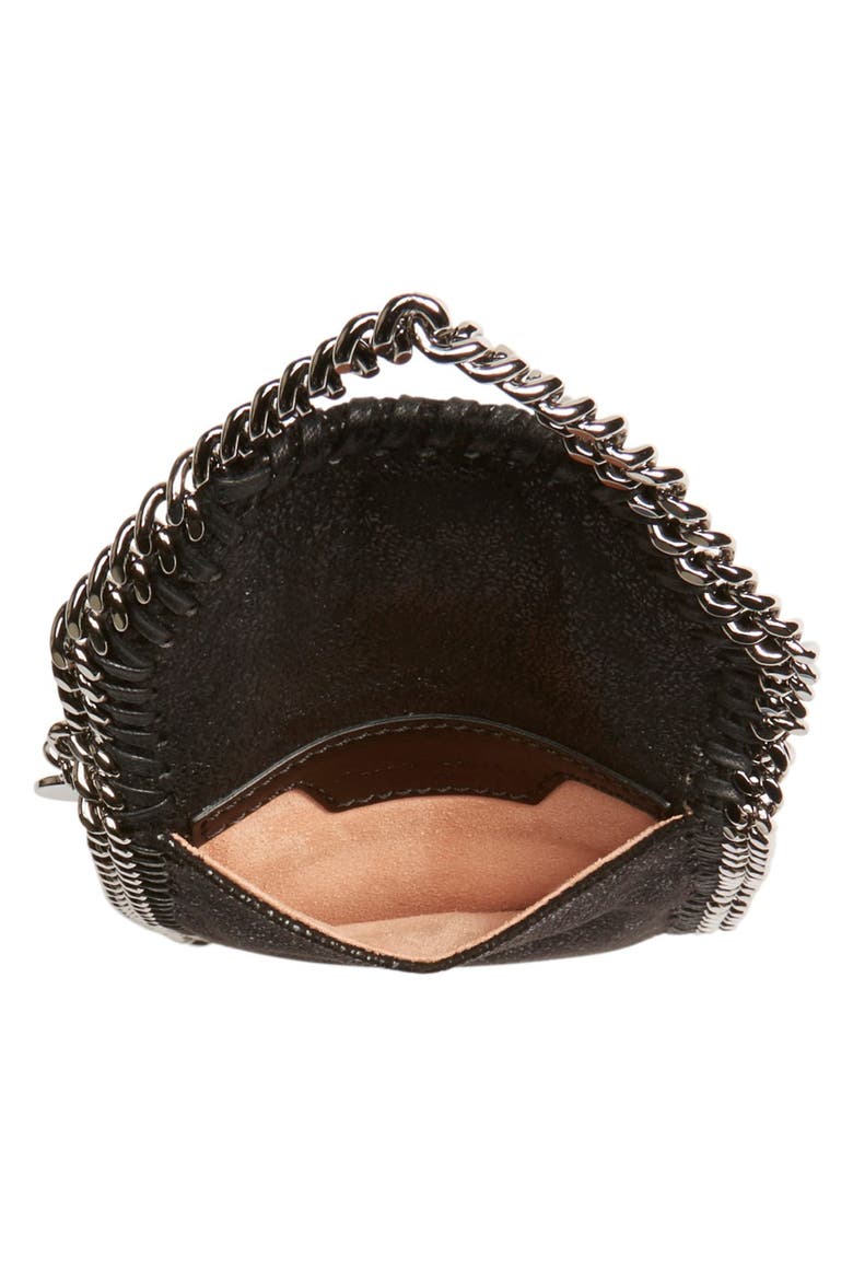 'Falabella' Faux Leather Crossbody Phone Pouch, Alternate, color, BLACK
