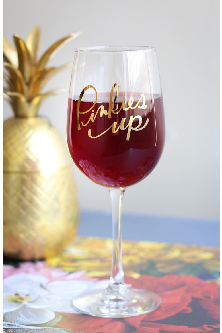 'Pinkies Up' Wine Glass, Alternate, color, GOLD