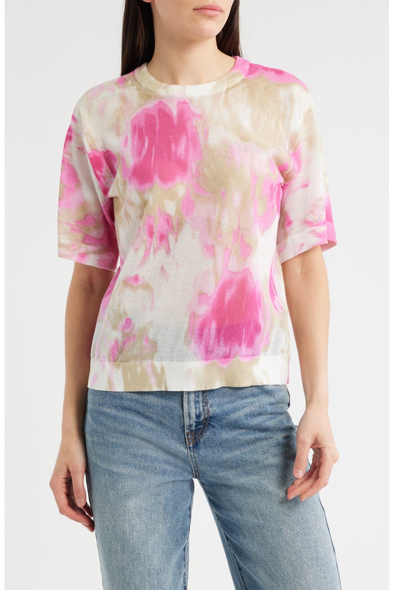 Tie Dye Cotton Blend T-Shirt, Main, color, MAY WTRCLR