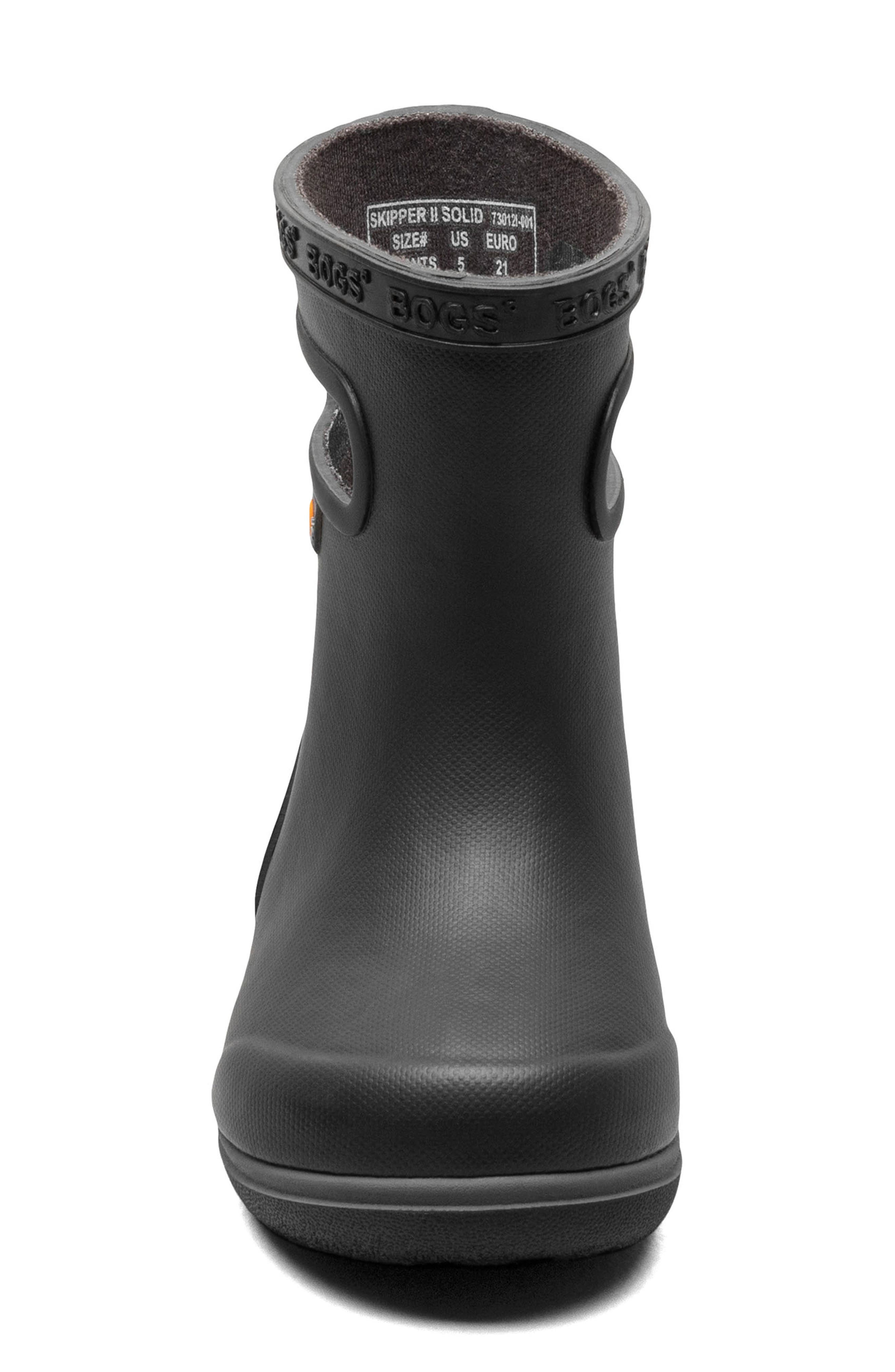 Bogs Kids' Skipper II Waterproof Rain Boot, Alternate, color, Black