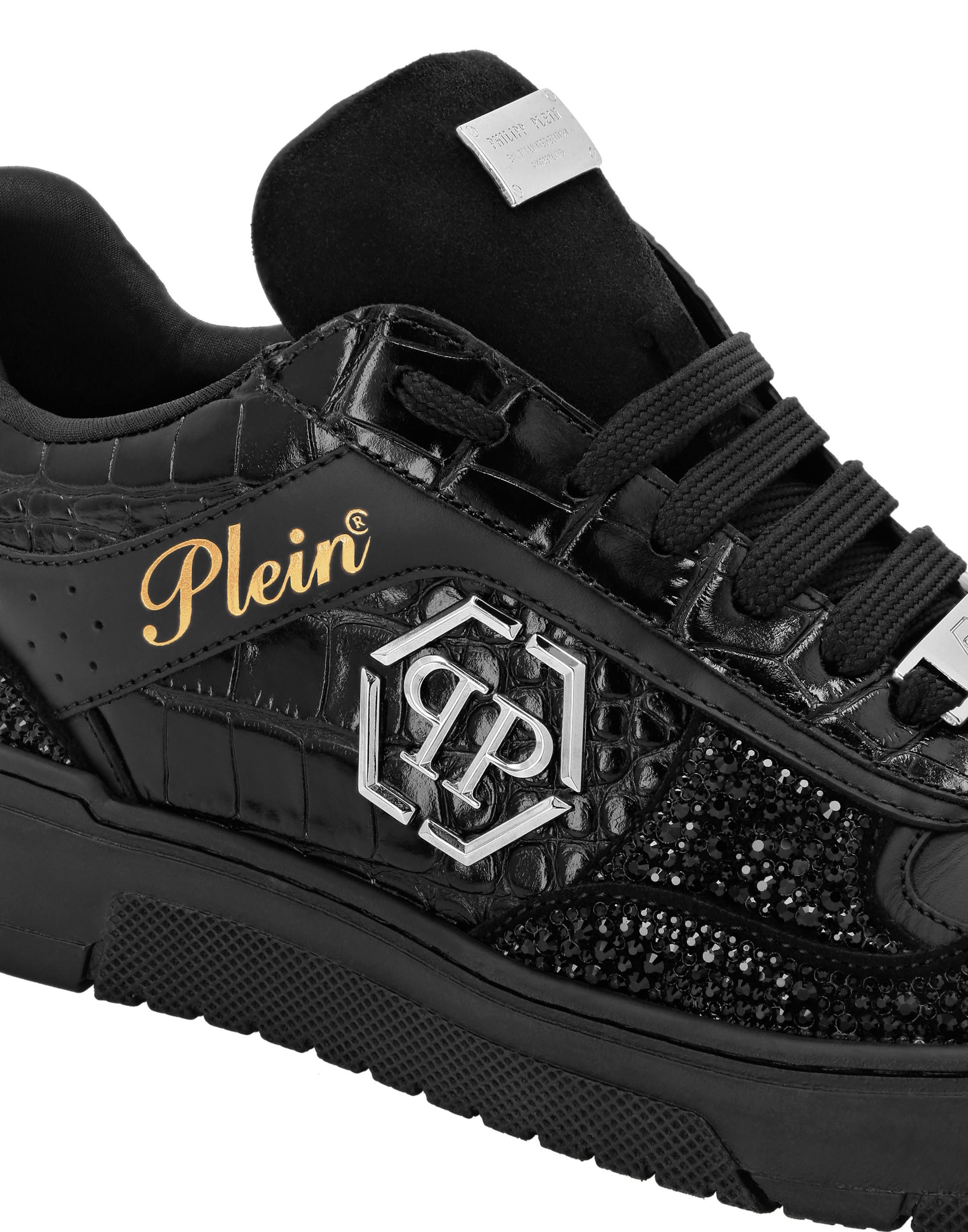 Low Top Sneakers Mix Strass Cocco Unisex, Alternate, color, black/black