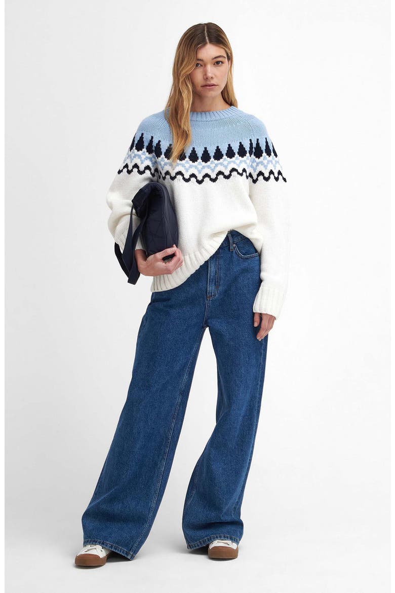 Kingsford Fair Isle Sweater, Alternate, color, ECRU WHITE