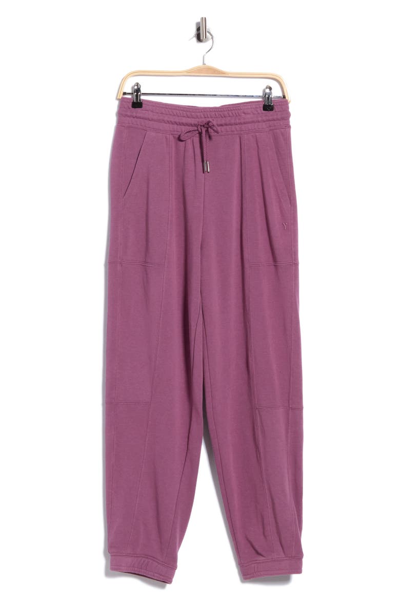 Washed Loop Terry Oversized Joggers, Alternate, color, BERRY CONSERVE
