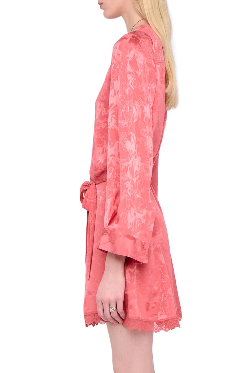 Zadig & Voltaire Ramasco Horse Pattern Jacquard Silk Minidress, Alternate, color, Tea Rose