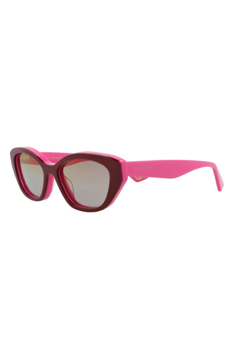 Gucci 54mm Cat Eye Sunglasses, Alternate, color, Burgundy Fuchsia Red