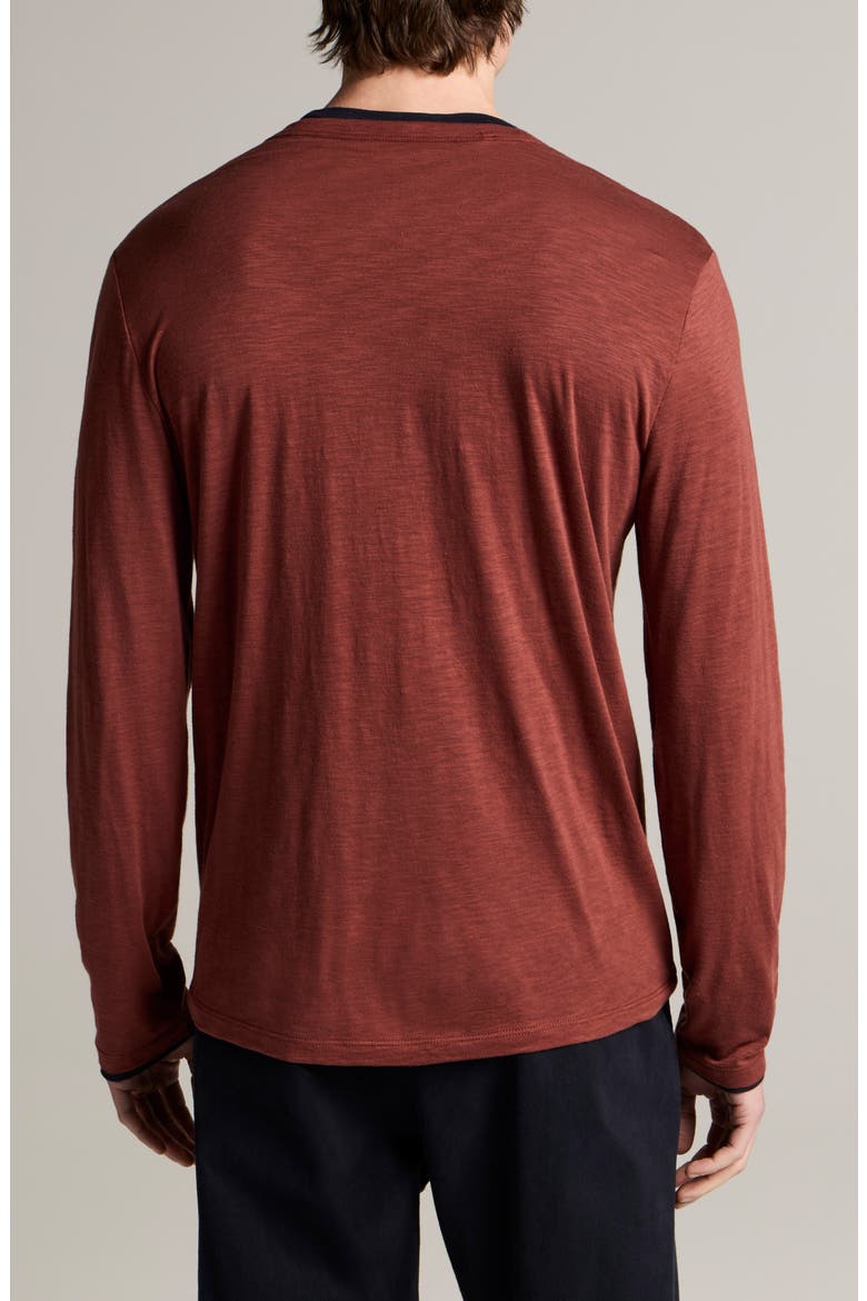 Fine Slub Layered Look Long Sleeve Pima Cotton T-Shirt, Alternate, color, DEEP SATIN/COASTAL