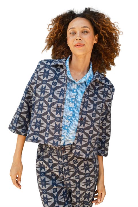 Highway Cropped Collared Button-up Jacket