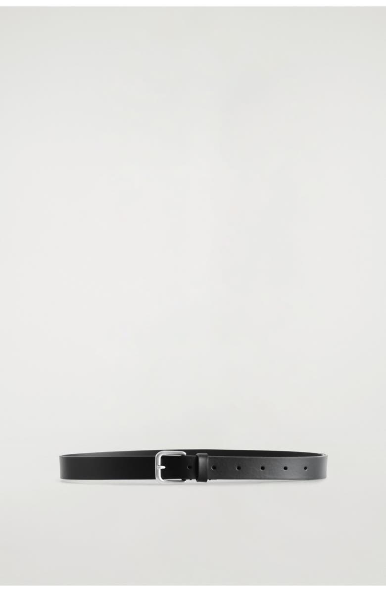 COS Leather Belt, Main, color, Black