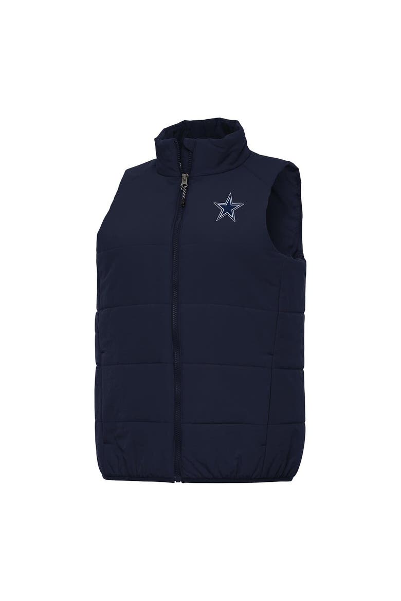 Women's Antigua  Navy Dallas Cowboys Experience Full-Zip Vest, Alternate, color, Navy