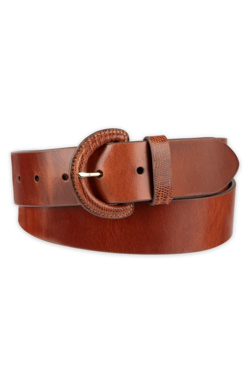 Cole Haan Covered Buckle Suede Belt In Brown