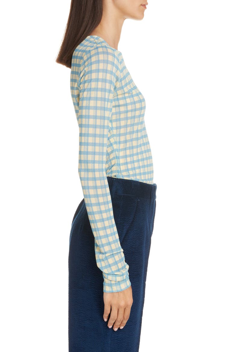 Estah Check Print Long Sleeve T-Shirt, Alternate, color, BLUE