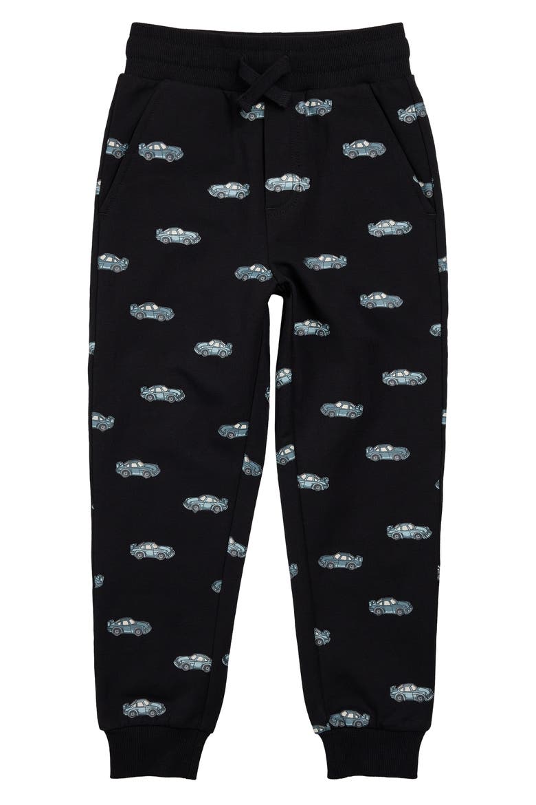 Racecar Stretch Organic Cotton French Terry Joggers, Main, color, BLACK