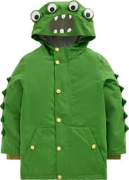 Mini Boden Kids' Waterproof Monster Raincoat