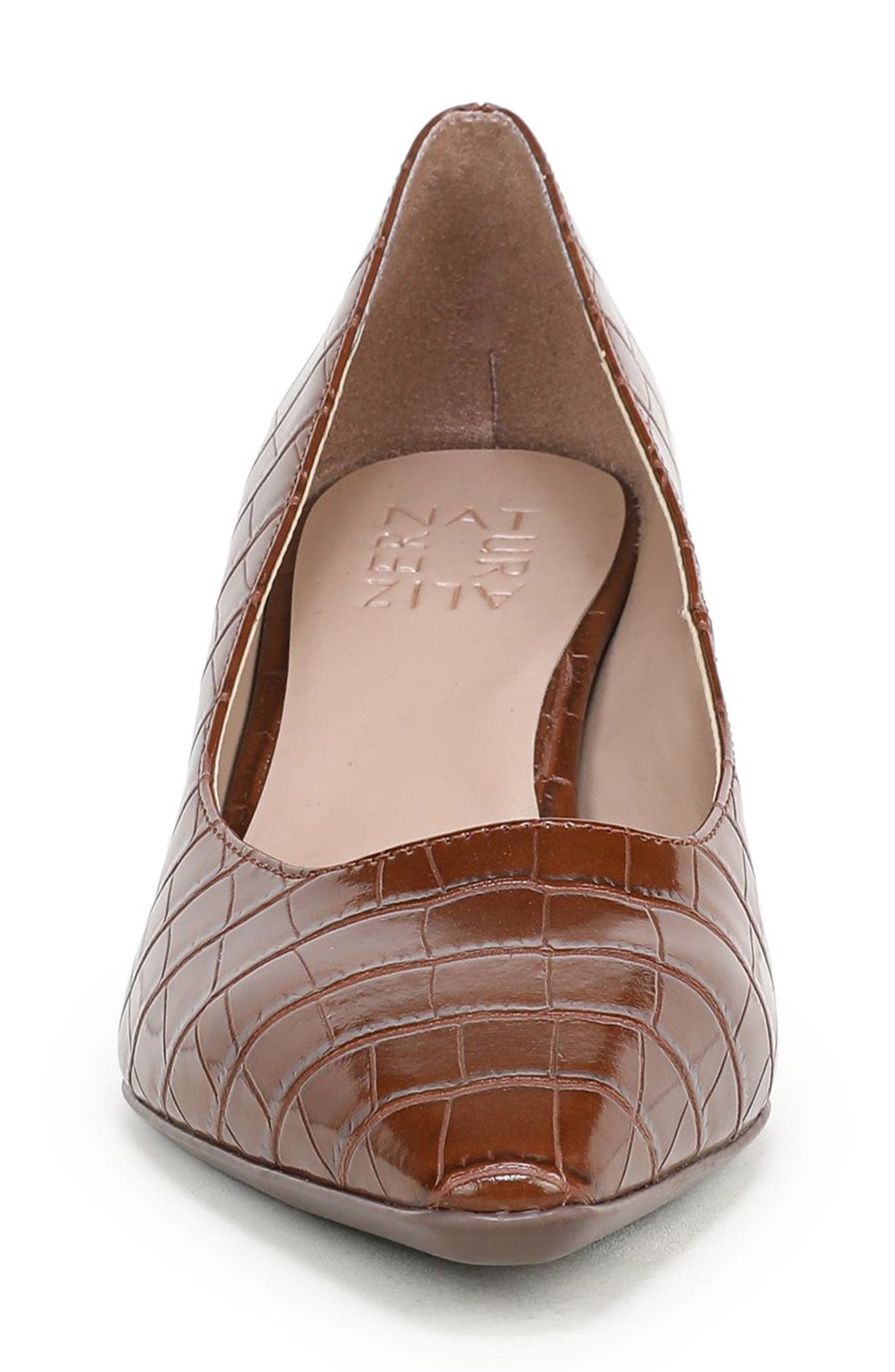 Tylan Pointed Toe Pump, Alternate, color, TEA BROWN CROCO FAUX LEATHER