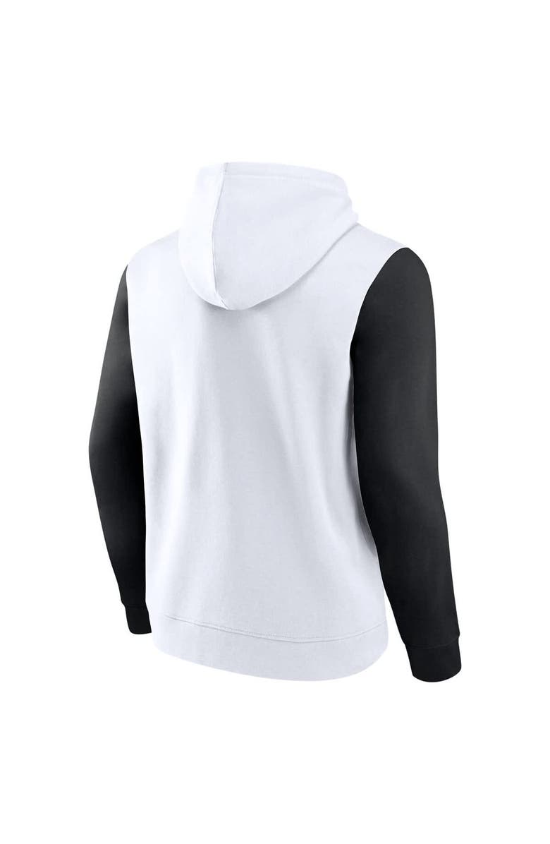 FANATICS Men's Fanatics White/Black Utah Jazz Attack Colorblock Pullover Hoodie, Alternate, color, 