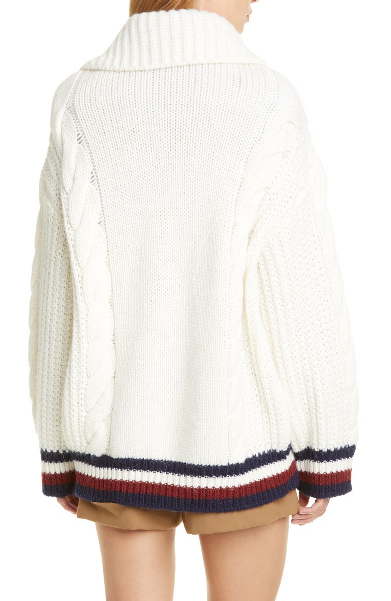 Hilfiger Collection Cable Knit Cardigan, Alternate, color, 